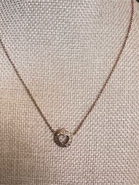 LC Lauren Conrad Rose Gold Heart Circle Pendant Necklace